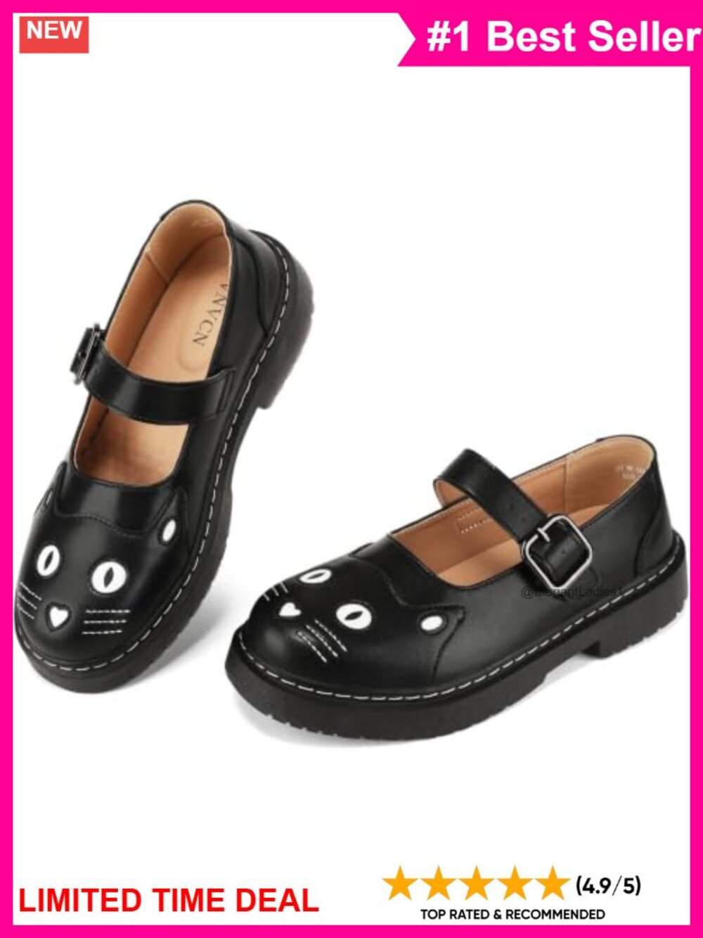 Mary Jane Flats Round Toe Ankle Strap Non-Slip Cushioned Comfort Dress Shoes